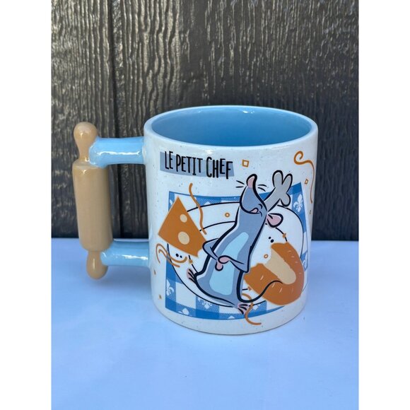 Disney Pixar Le Petit Chef Ratatouille Remy Ceramic Mug Rolling Pin Handle - Picture 3 of 7